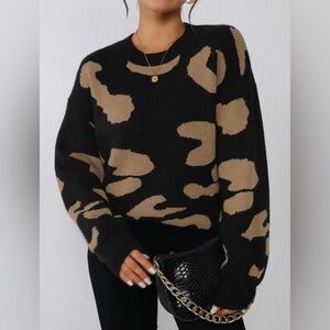 Black and Tan Leopard Sweater